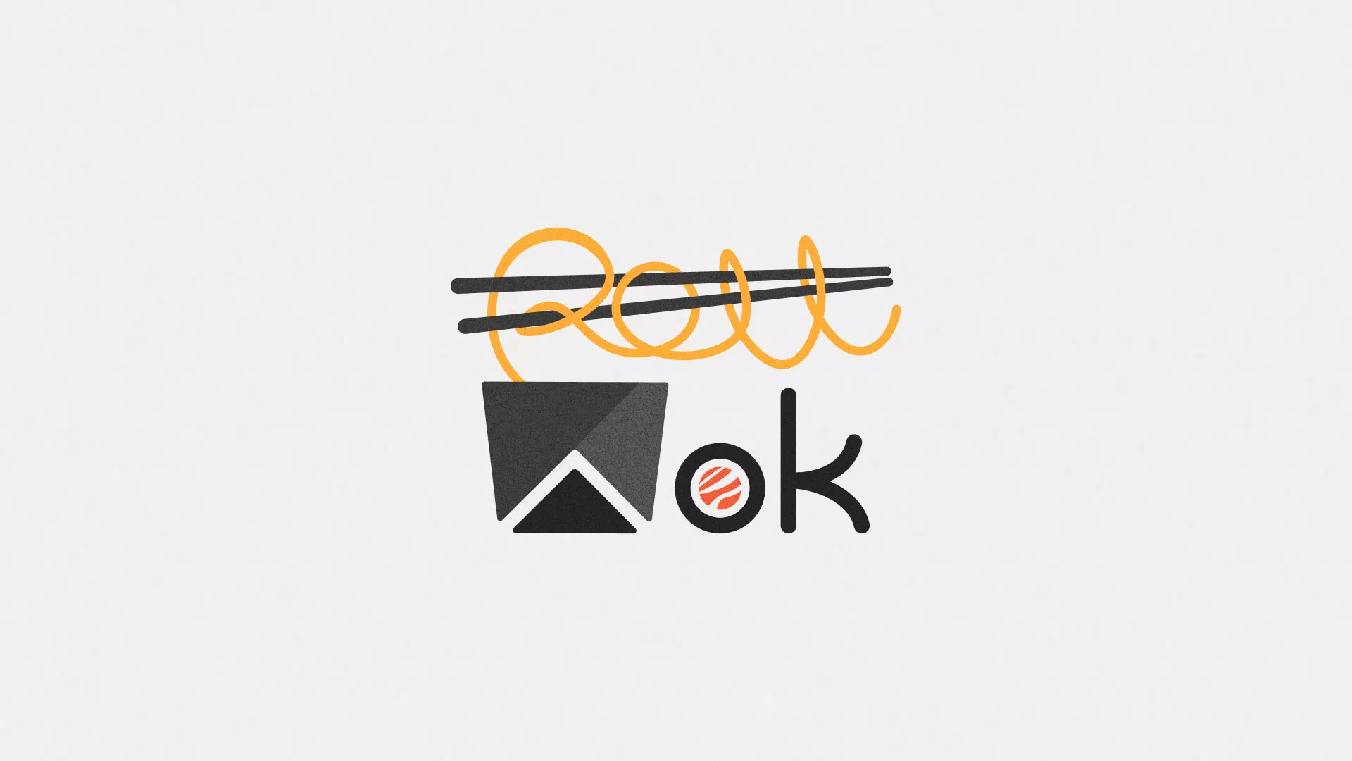 Разработка логотипа суши-бара «Roll Wok Club» в Пестово